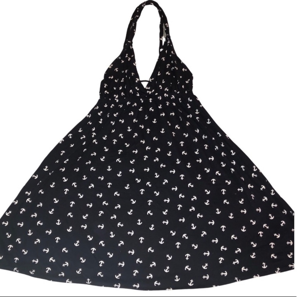 xHILARATION Anchor Print Navy Blue Dress